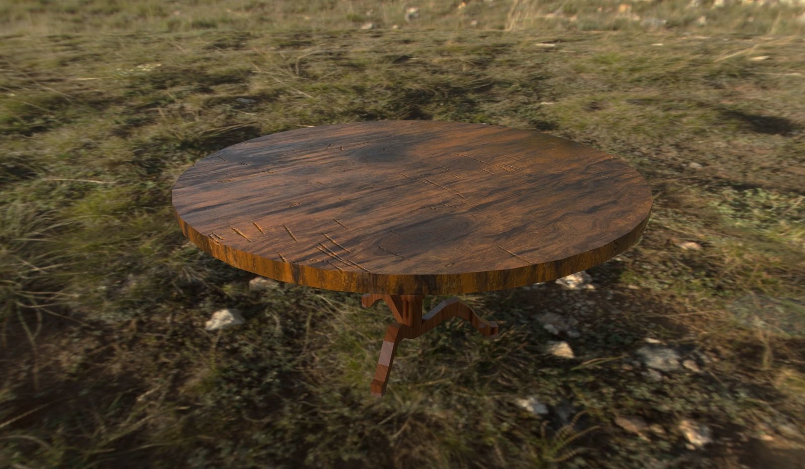Round Table  Free low-poly 3D model_1