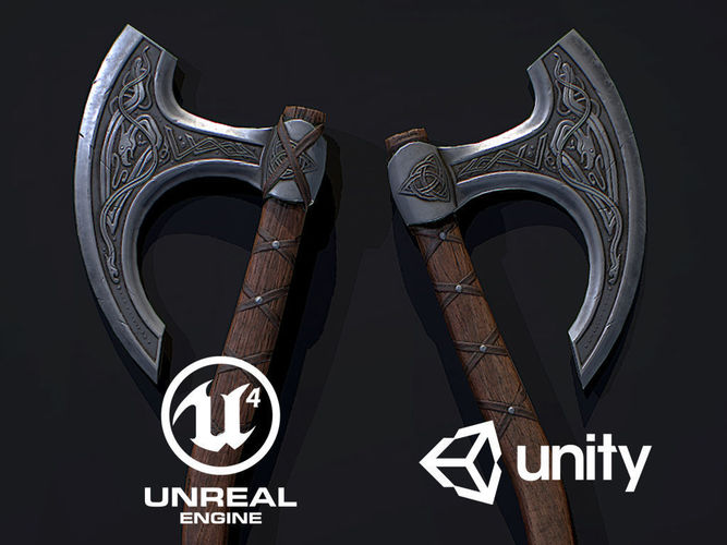 Celtic Axe01 Low-poly 3D model