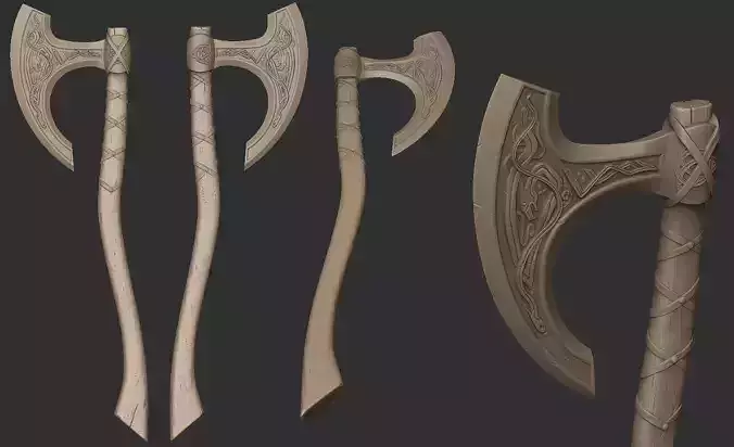 Highpoly sculpted Celtic Axe01