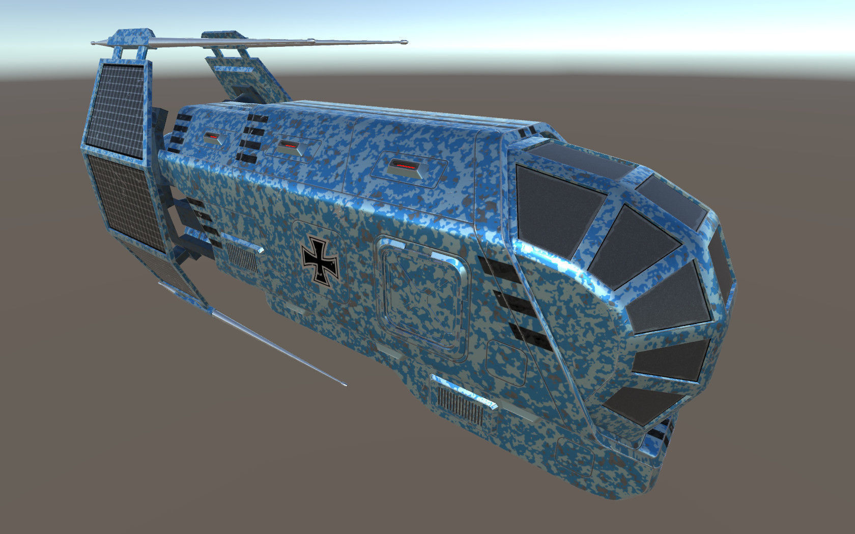 Spaceship Patriot Type 2 C1 Blue Low-poly 3D model_2