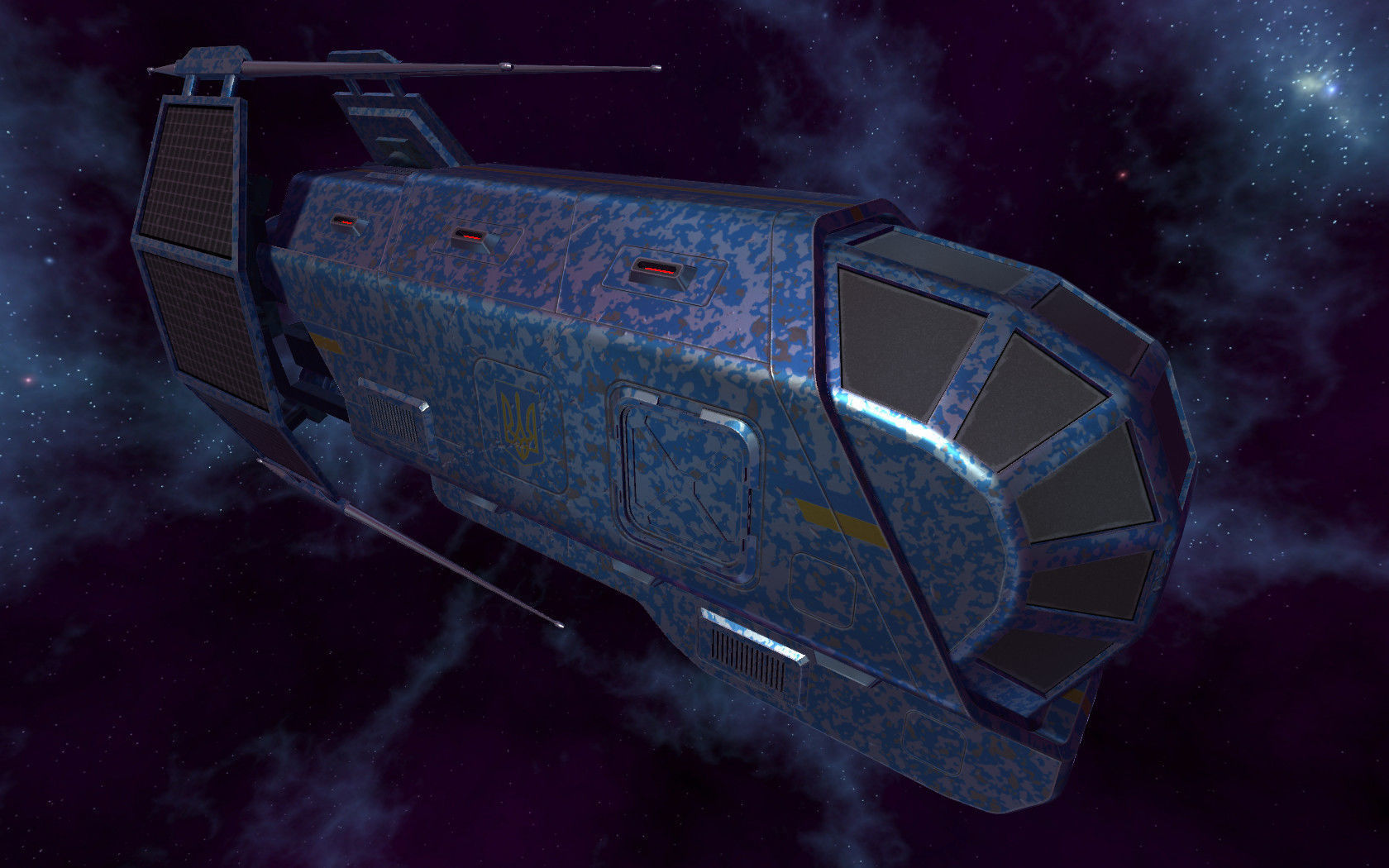 Spaceship Patriot Type 2 C1 Blue Low-poly 3D model_5