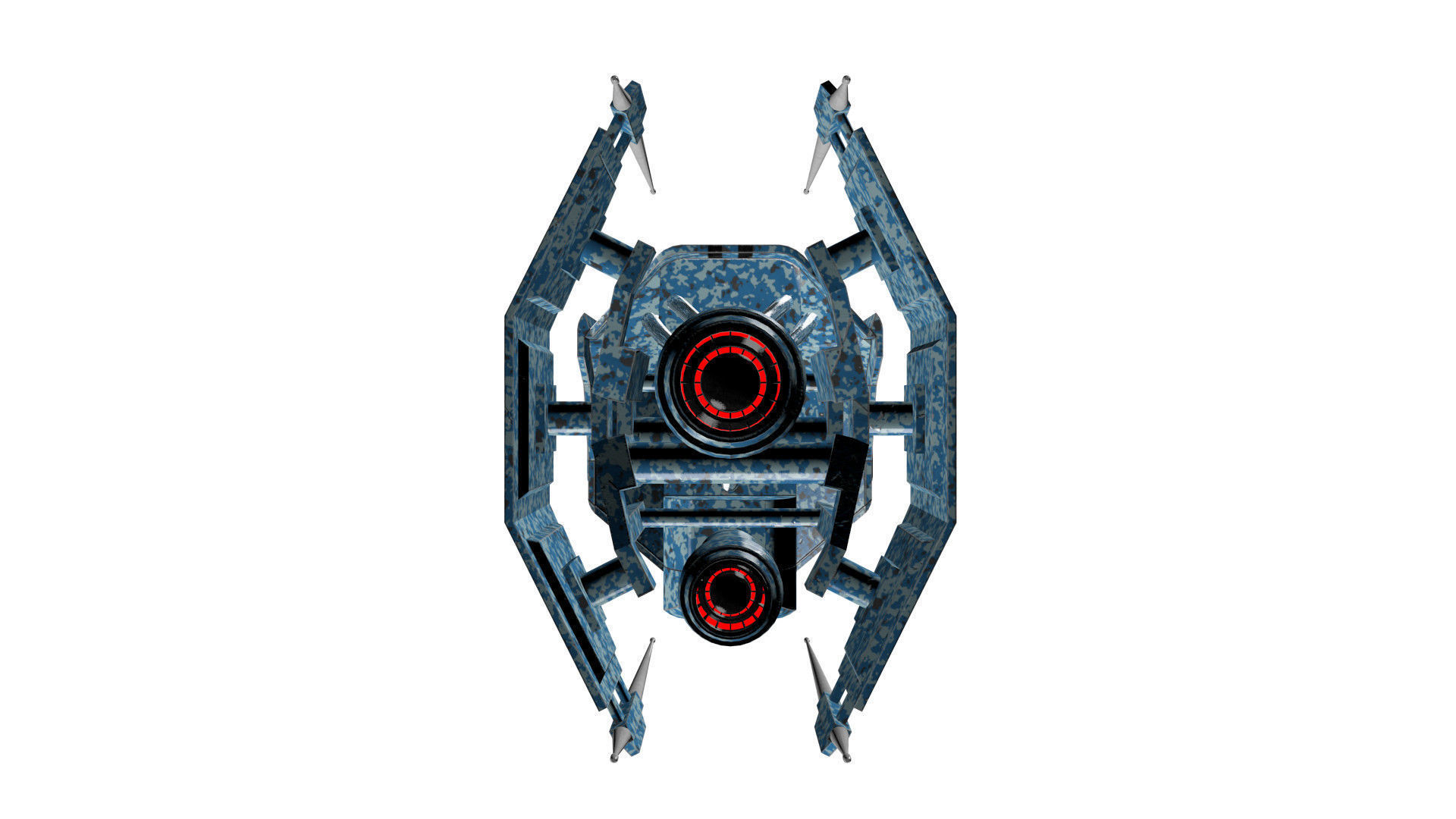 Spaceship Patriot Type 2 C1 Blue Low-poly 3D model_19