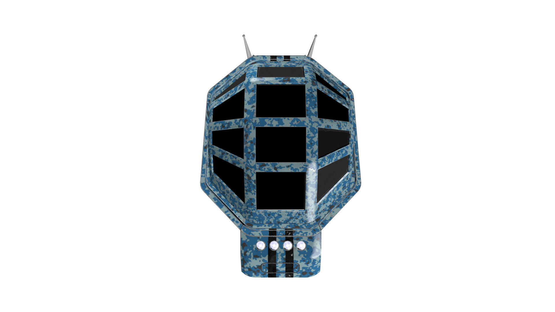 Spaceship Patriot Type 2 C1 Blue Low-poly 3D model_20