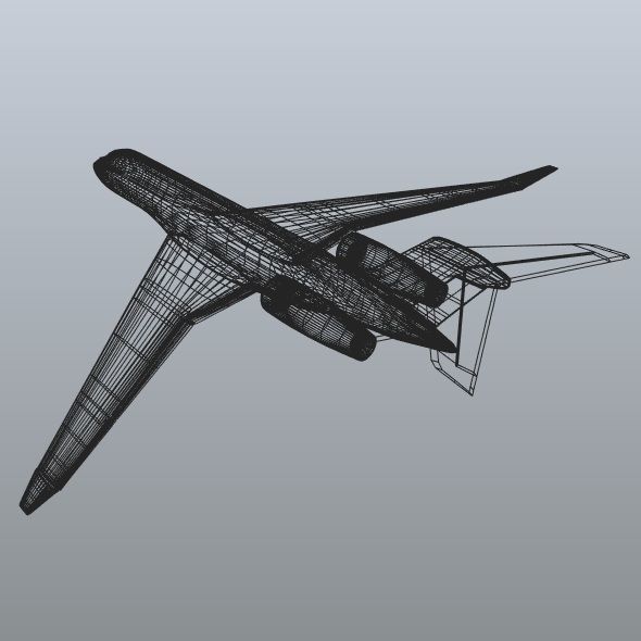 Bombardier global 8000 luxury jet Low-poly 3D model_10
