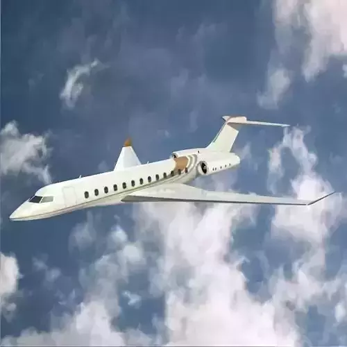 Bombardier global 8000 luxury jet Low-poly 3D model
