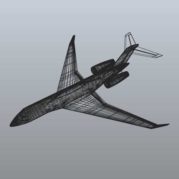 Bombardier global 8000 luxury jet Low-poly 3D model_9