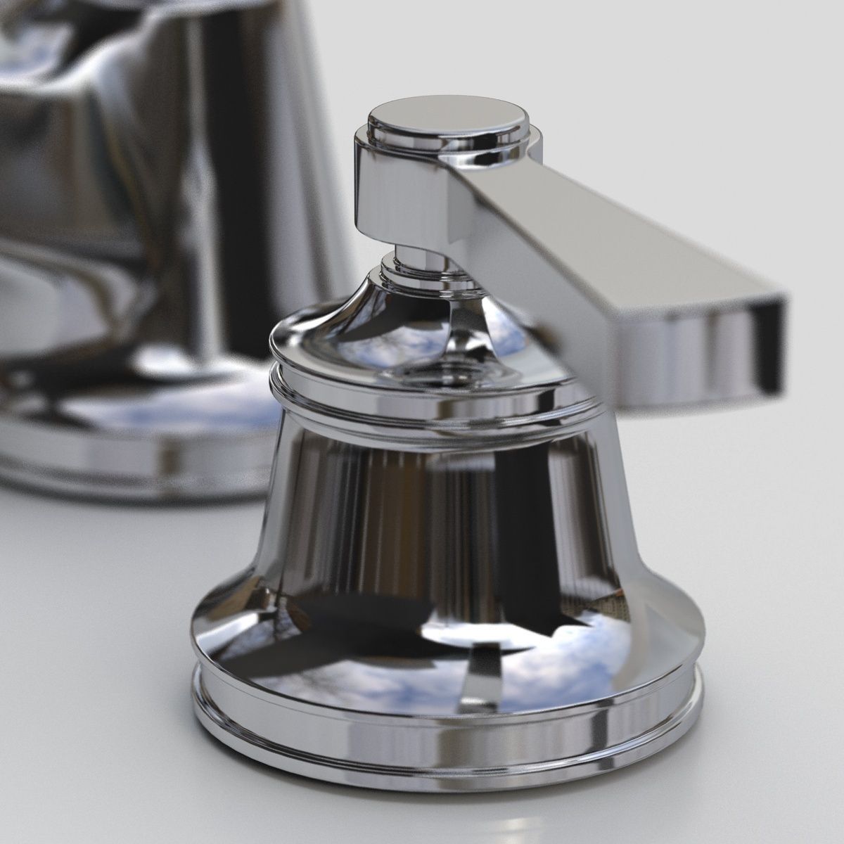 Waterworks Transit Faucet with Lever Handles 3D model_1