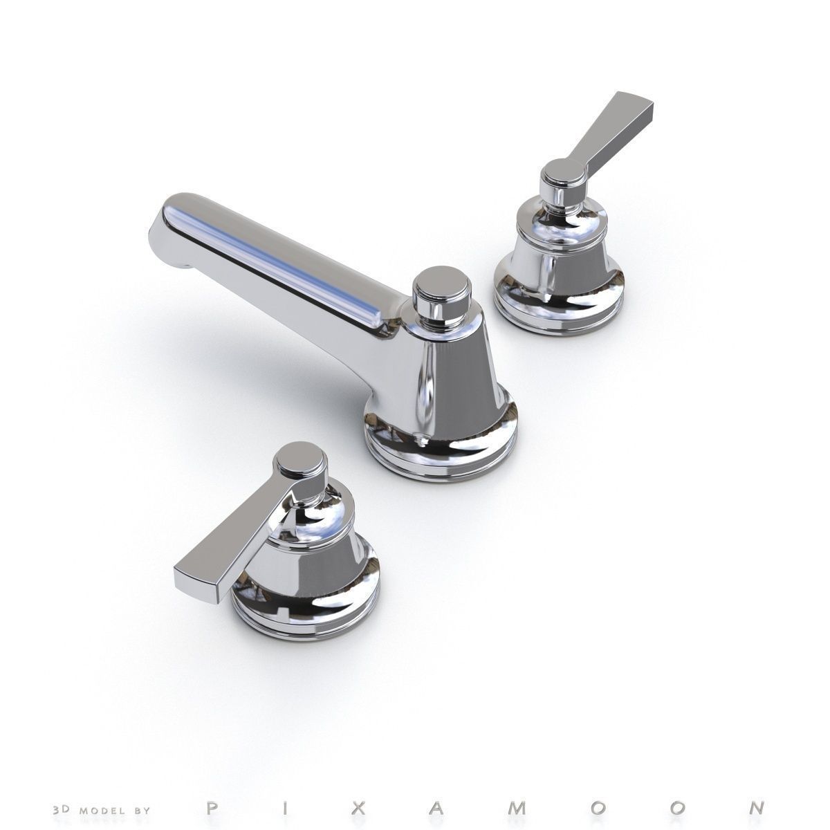 Waterworks Transit Faucet with Lever Handles 3D model_4