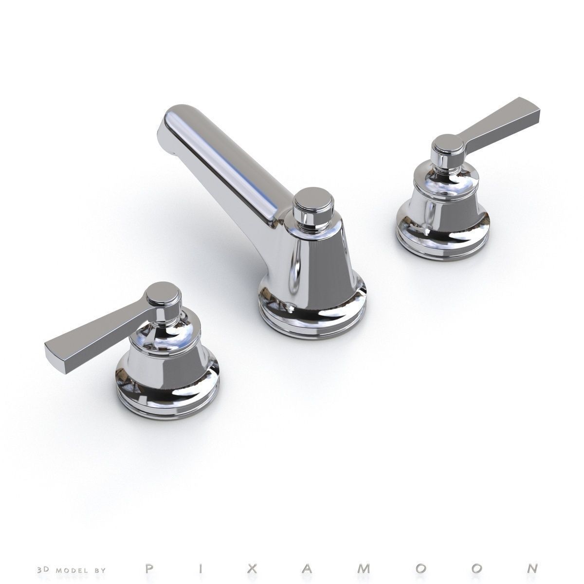 Waterworks Transit Faucet with Lever Handles 3D model_5
