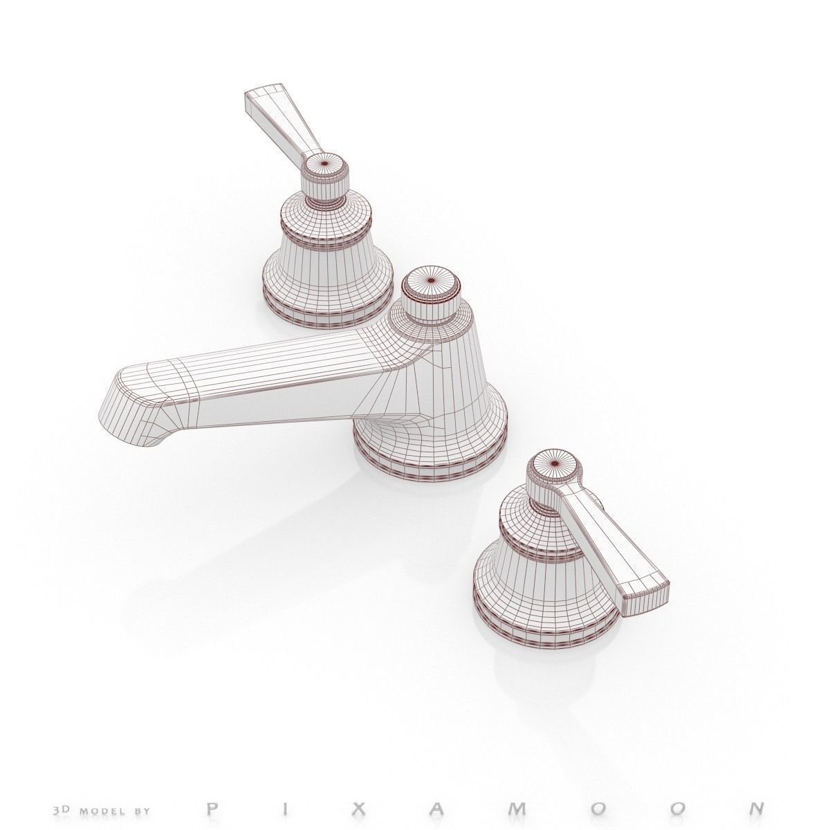 Waterworks Transit Faucet with Lever Handles 3D model_7