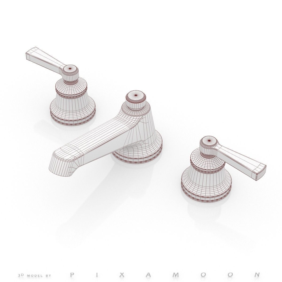 Waterworks Transit Faucet with Lever Handles 3D model_6