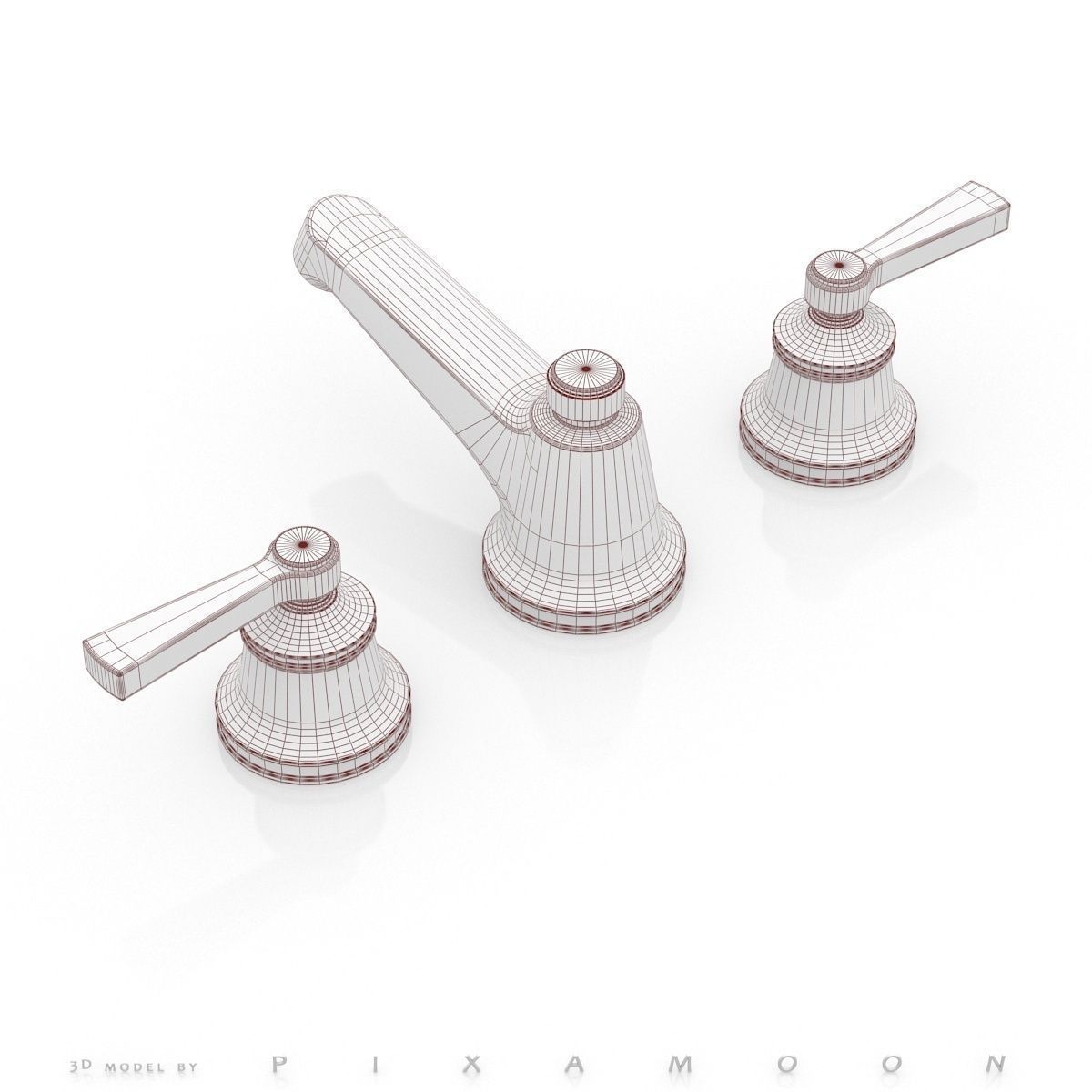 Waterworks Transit Faucet with Lever Handles 3D model_9