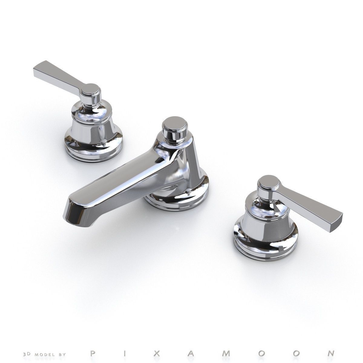 Waterworks Transit Faucet with Lever Handles 3D model_3
