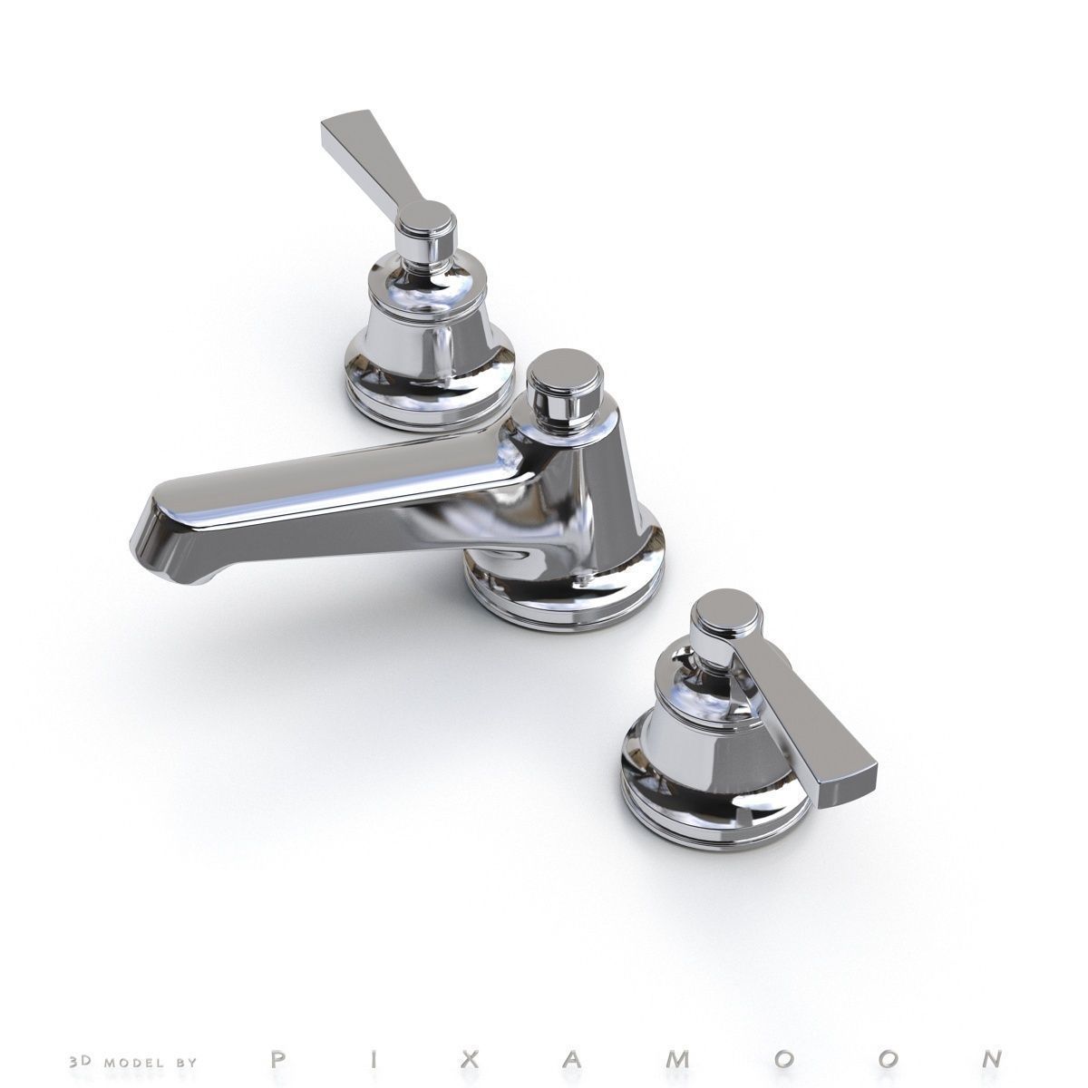 Waterworks Transit Faucet with Lever Handles 3D model_2