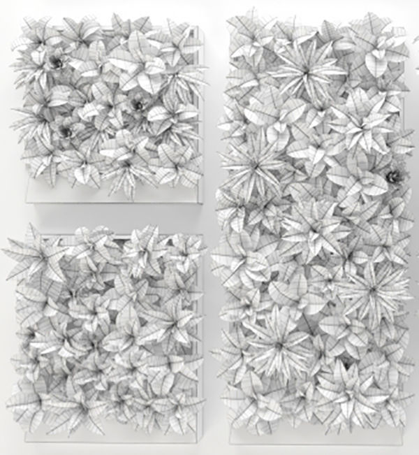 Green wall 01 3D model_4