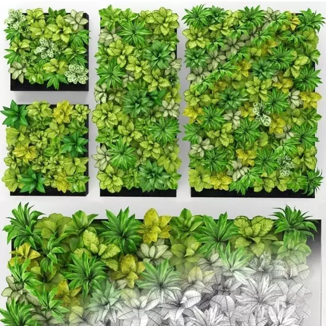 Green wall 01 3D model_0