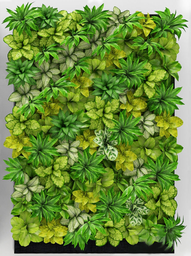 Green wall 01 3D model_2
