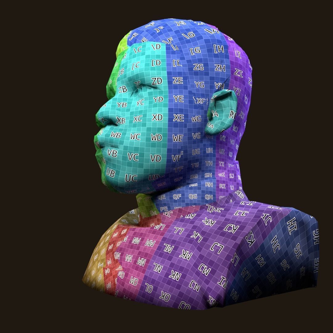 Finn - Star Wars bronze bust Low-poly 3D model_19