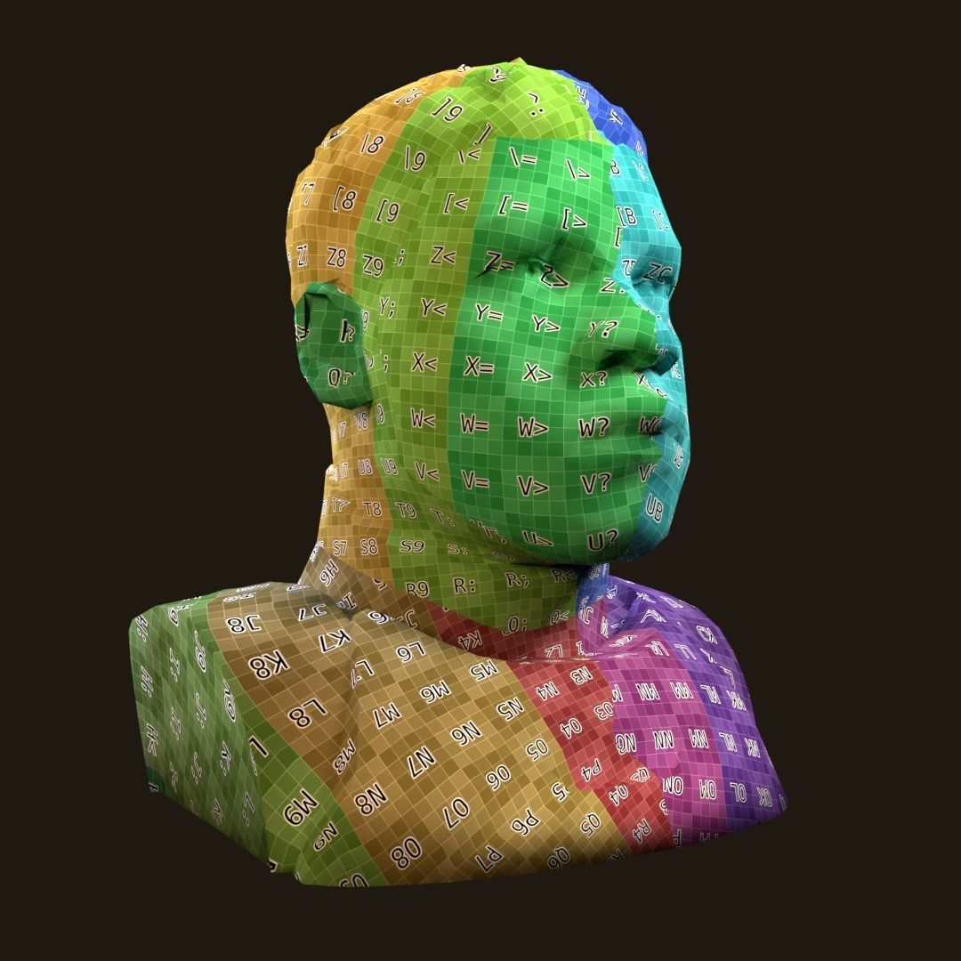 Finn - Star Wars bronze bust Low-poly 3D model_18