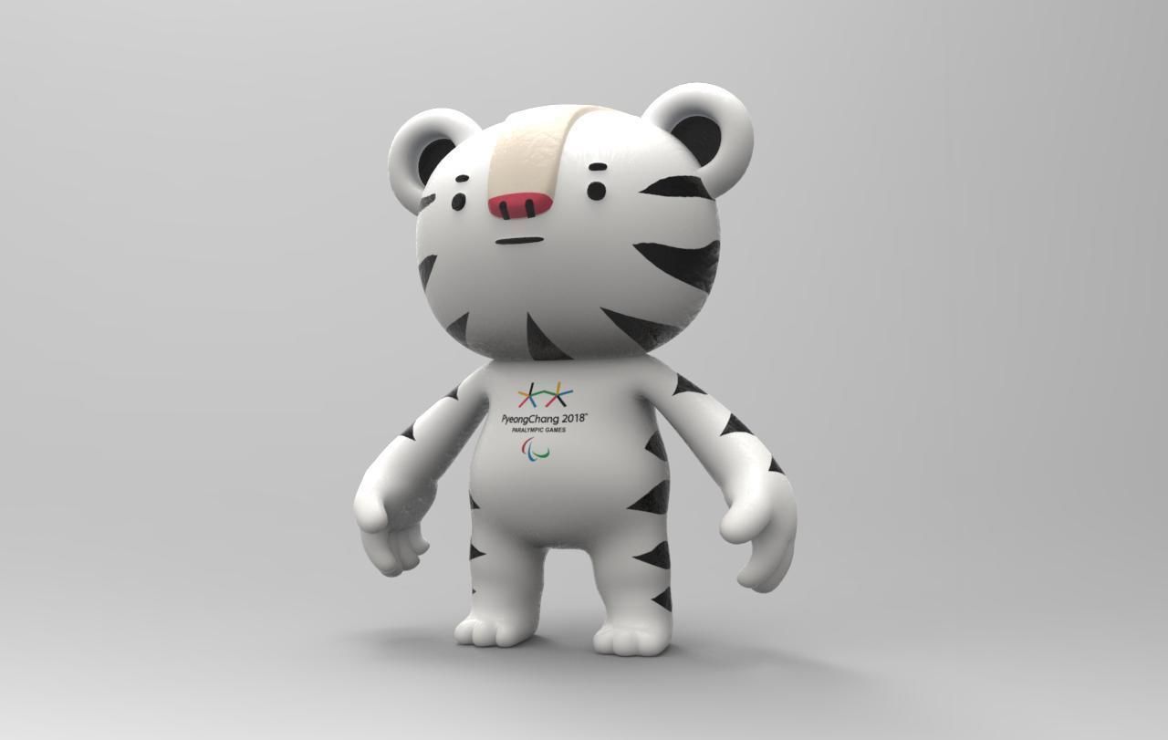 Pyeongchang olympic game 2018 mascot Soohorang character model Free 3D model_2