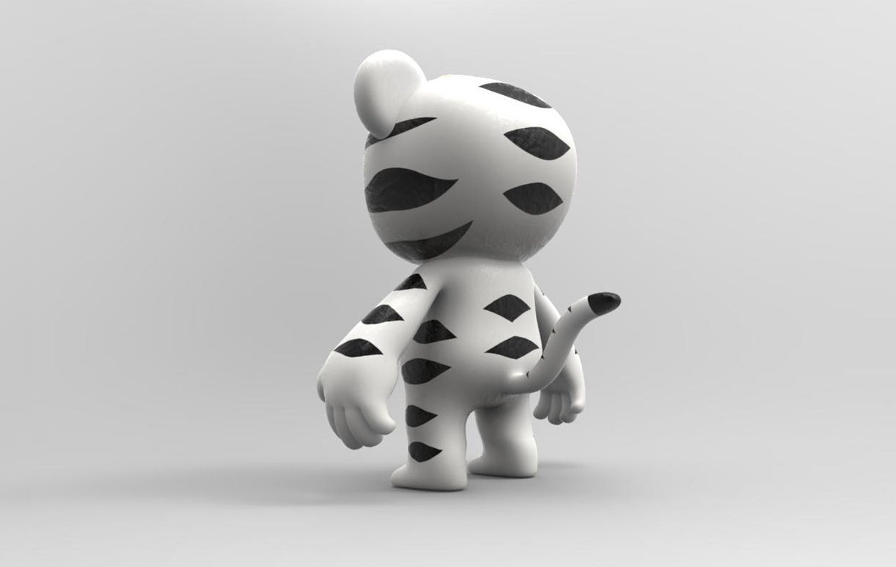 Pyeongchang olympic game 2018 mascot Soohorang character model Free 3D model_1