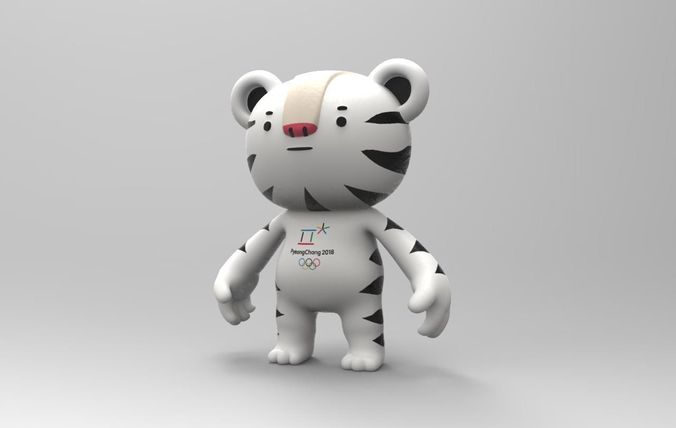 Pyeongchang olympic game 2018 mascot Soohorang character model Free 3D model