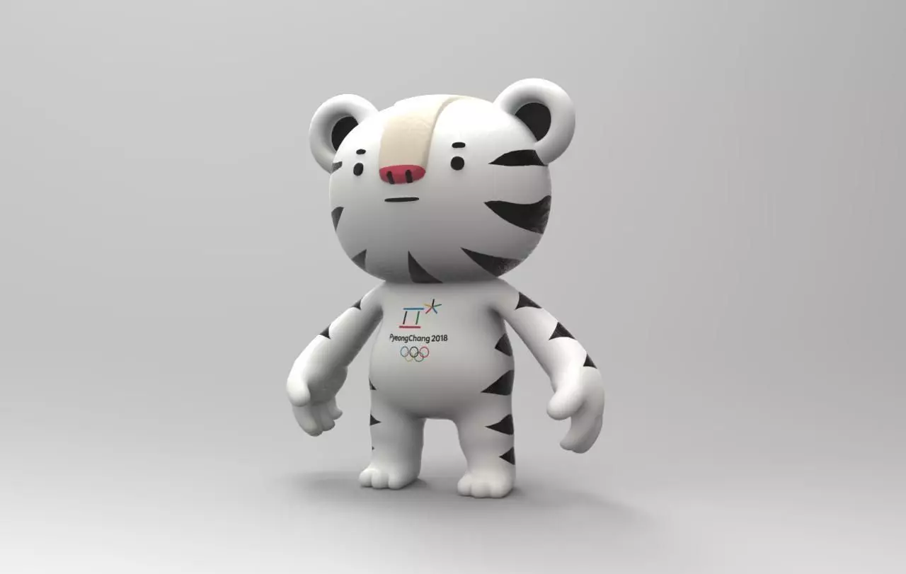 Pyeongchang olympic game 2018 mascot Soohorang character model Free 3D model_0