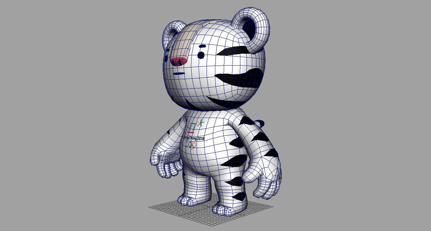Pyeongchang olympic game 2018 mascot Soohorang character model Free 3D model_4