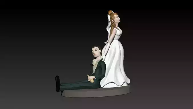 Marriage bride and groom figurine 3D print model