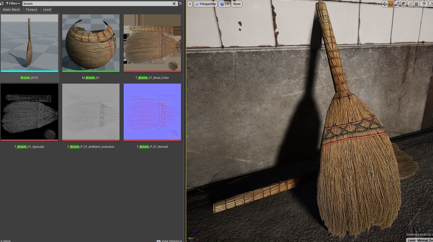 Broom - PBR - Game-Ready mushroom Low-poly 3D model_2