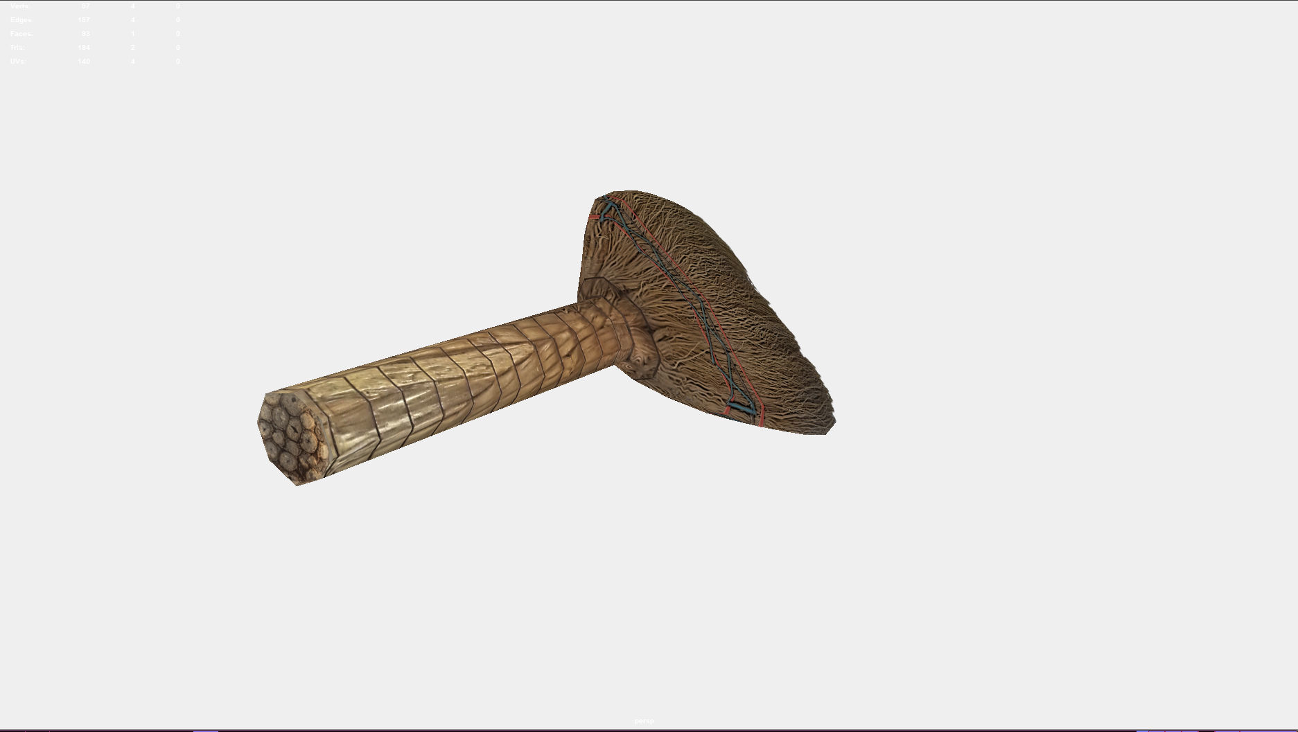 Broom - PBR - Game-Ready mushroom Low-poly 3D model_4