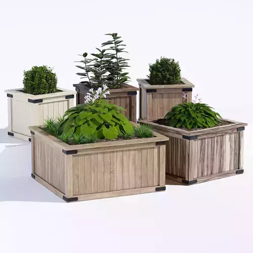 Rustic barnwood planter two