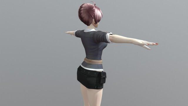 Racheal School Girl - Rigged Anime Character Low-poly 3D model_4