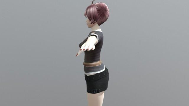 Racheal School Girl - Rigged Anime Character Low-poly 3D model_11