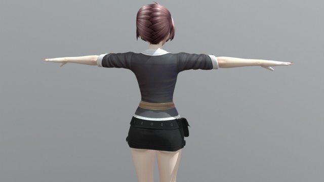 Racheal School Girl - Rigged Anime Character Low-poly 3D model_5