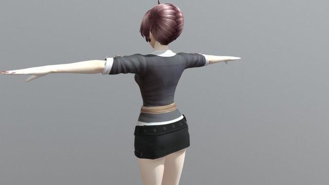 Racheal School Girl - Rigged Anime Character Low-poly 3D model_13