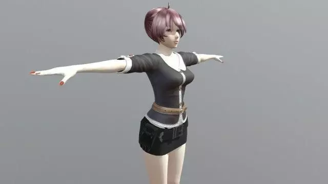 Racheal School Girl - Rigged Anime Character Low-poly 3D model_0