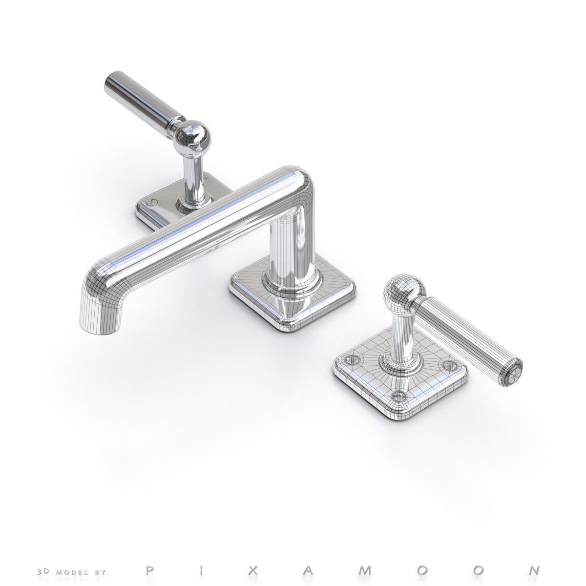 Waterworks Ludlow Faucet with Lever Handles 3D model_6