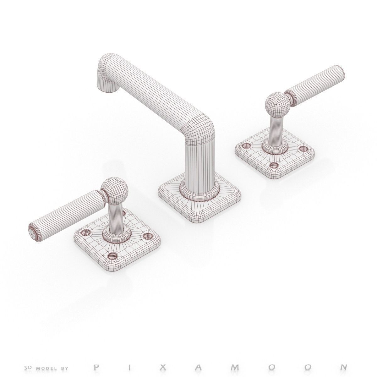 Waterworks Ludlow Faucet with Lever Handles 3D model_8