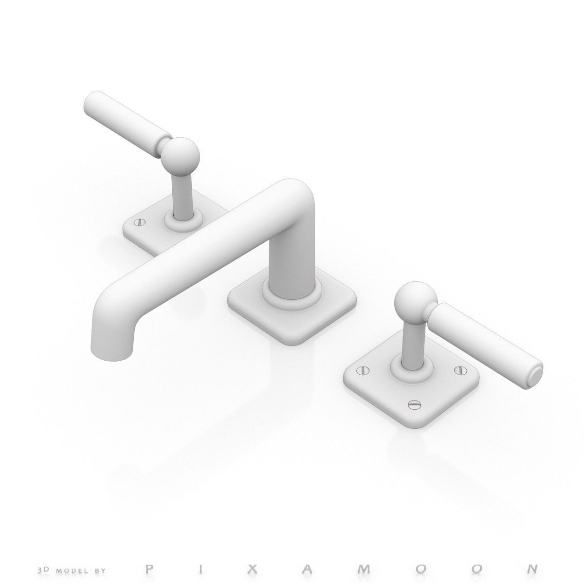 Waterworks Ludlow Faucet with Lever Handles 3D model_9