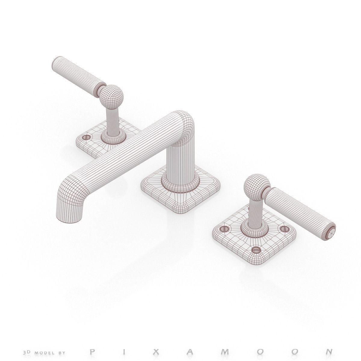 Waterworks Ludlow Faucet with Lever Handles 3D model_7