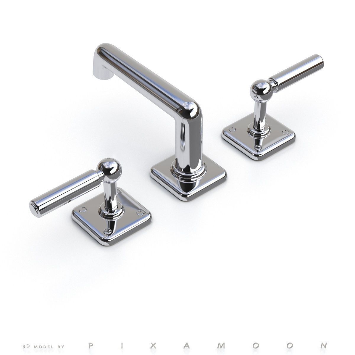 Waterworks Ludlow Faucet with Lever Handles 3D model_5