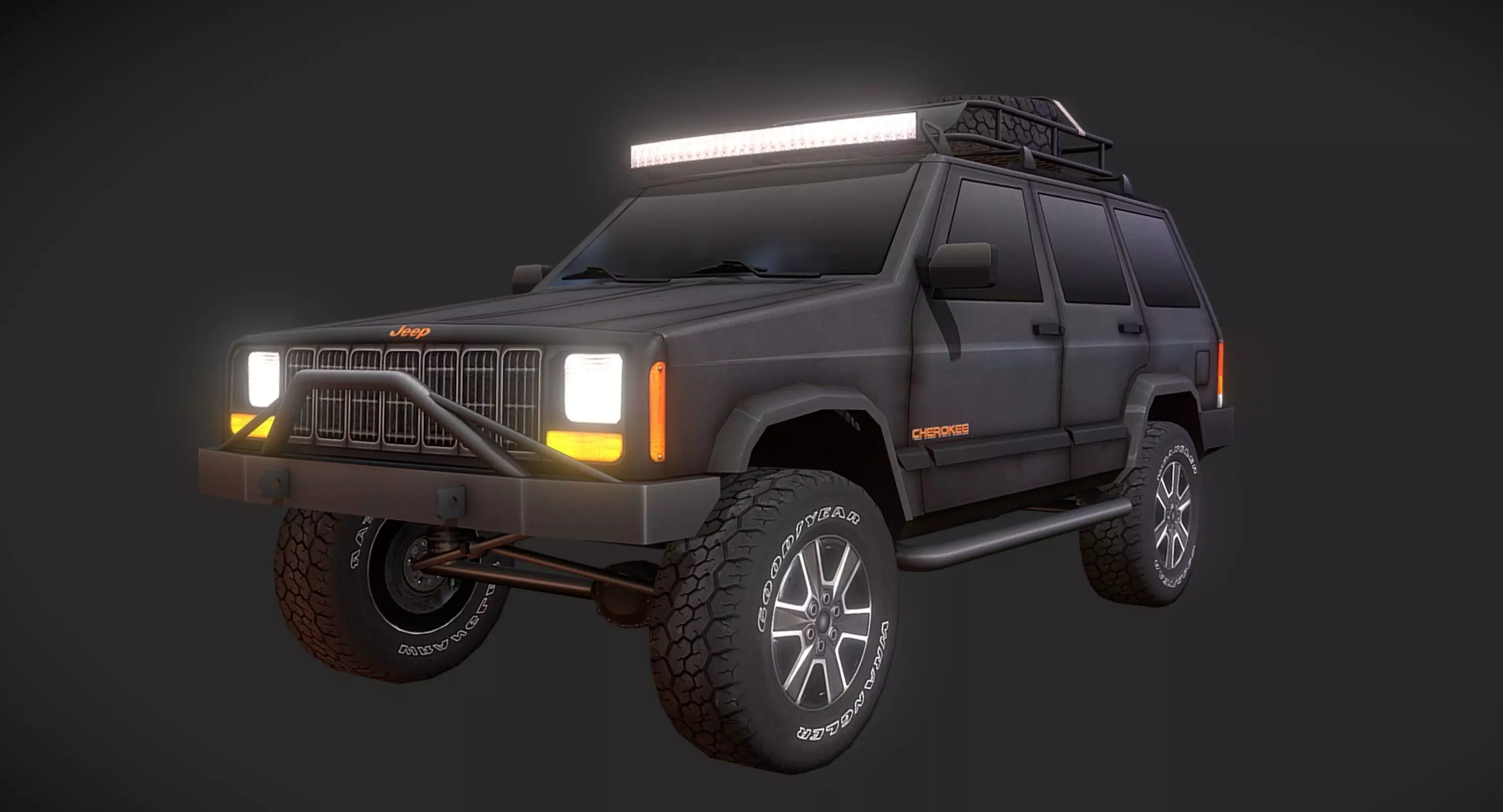 Jeep Cherokee Offroad Build Low-poly 3D model