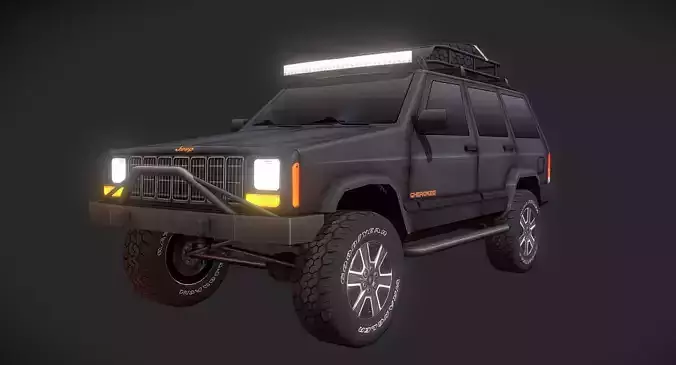 Jeep Cherokee Offroad Build Low-poly 3D model