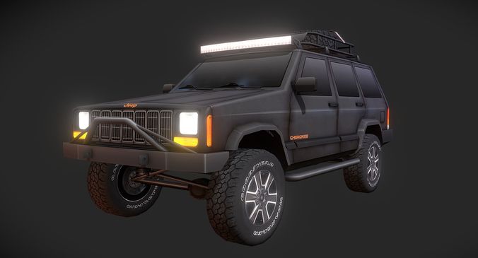 Jeep Cherokee Offroad Build Low-poly 3D model