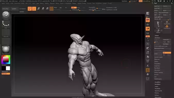 alien male 3D model low poly version Low-poly 3D model