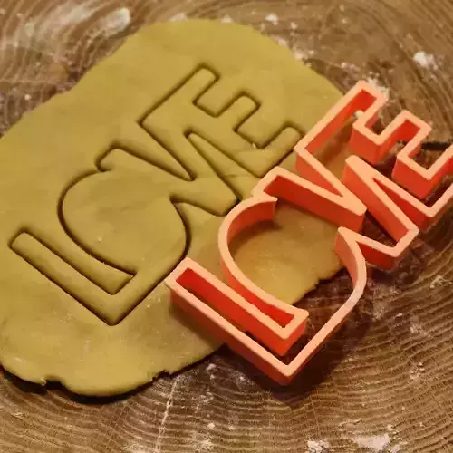 Inscription LOVE cookie cutter for professional