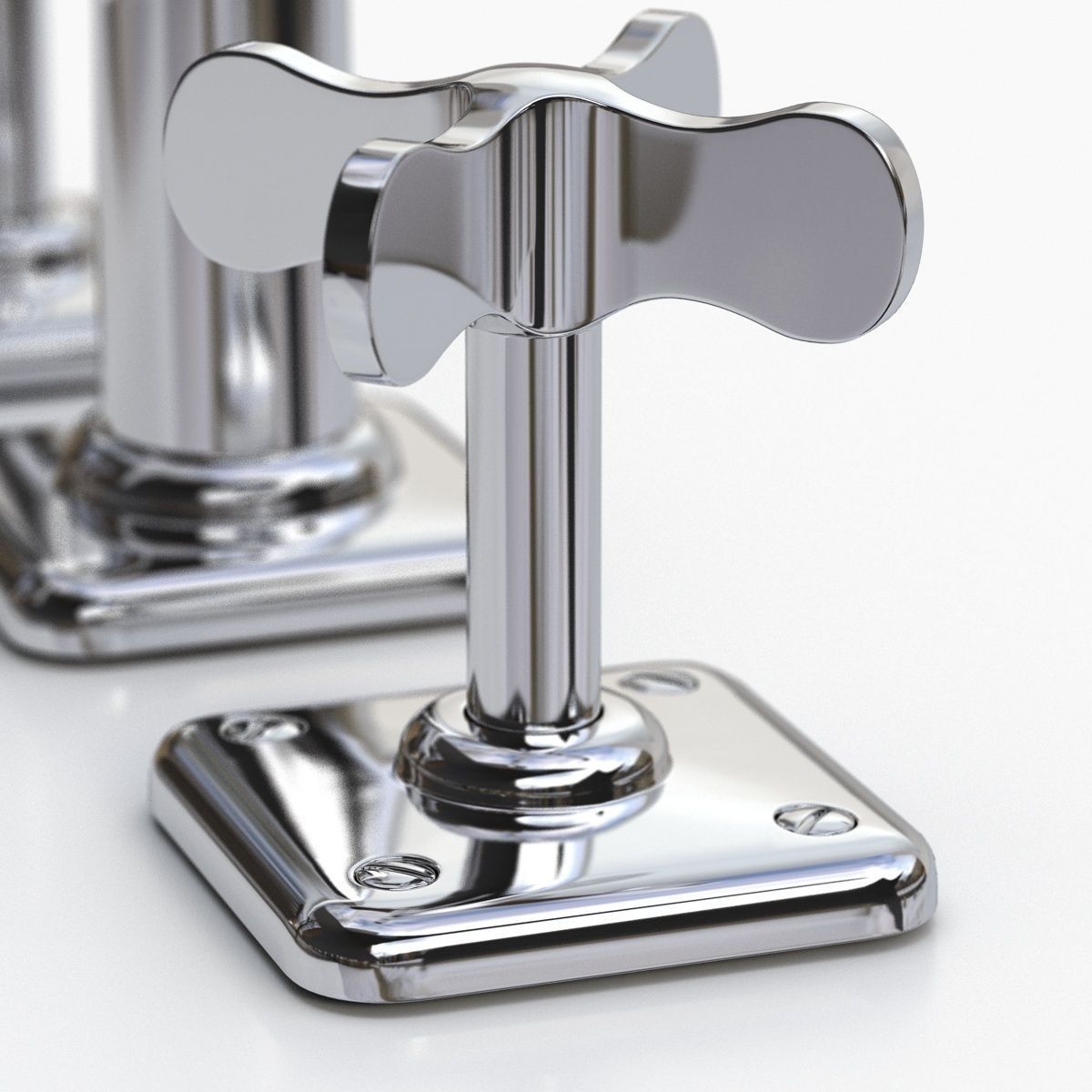 Waterworks Ludlow Faucet with Cross 3D model_1