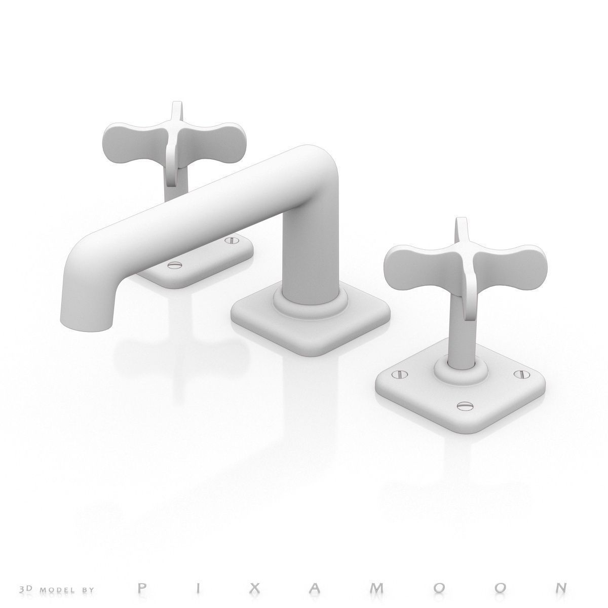 Waterworks Ludlow Faucet with Cross 3D model_8