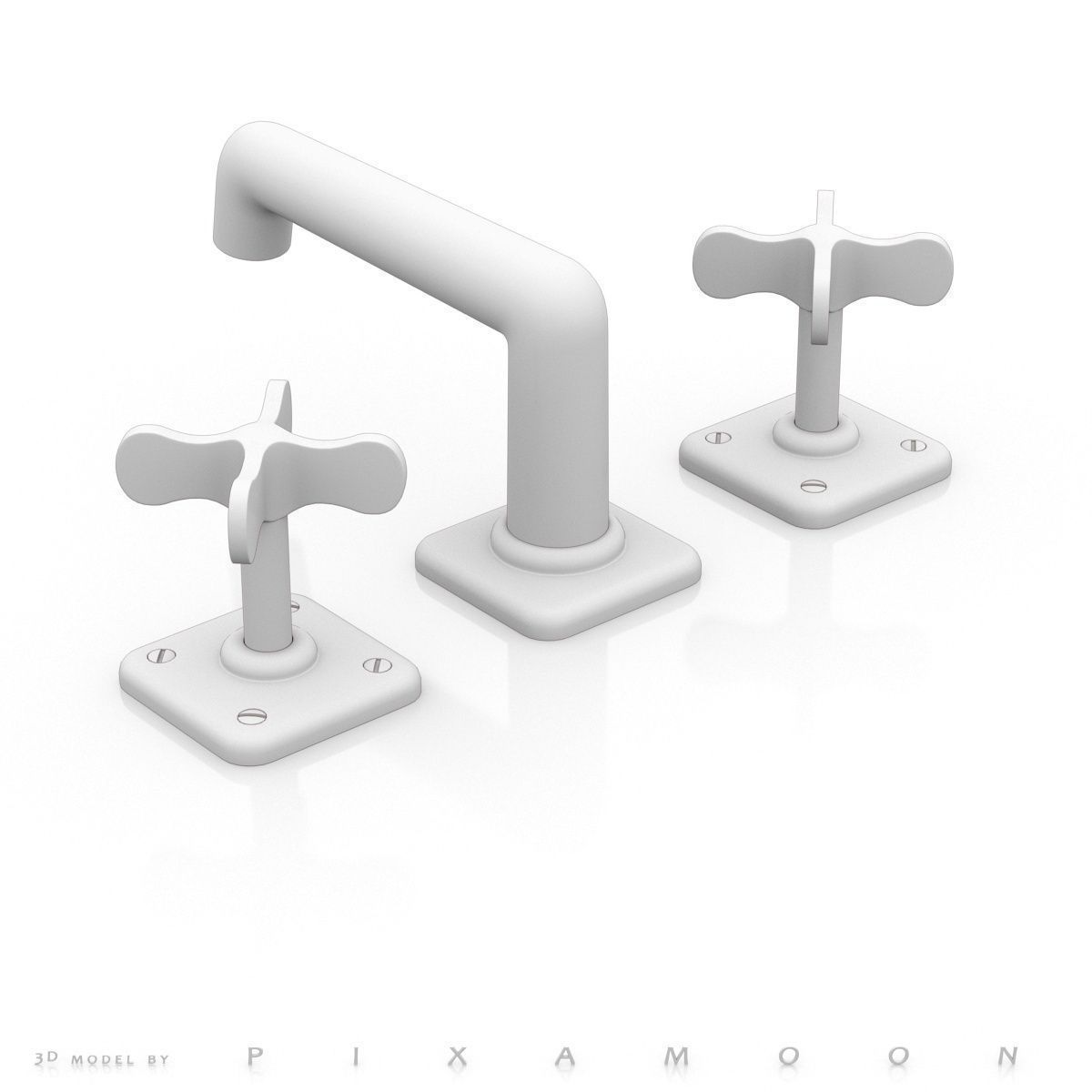 Waterworks Ludlow Faucet with Cross 3D model_9